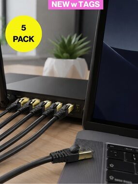 NEW w TAGS 🏷️ 5 Pack KASIMO CAT8 Super Speed Ethernet Cable - 3/for $15 🍒